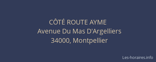 CÔTÉ ROUTE AYME