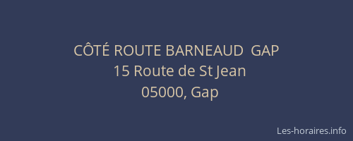 CÔTÉ ROUTE BARNEAUD  GAP