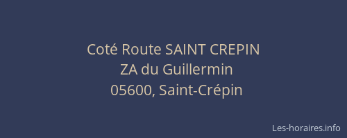 Coté Route SAINT CREPIN