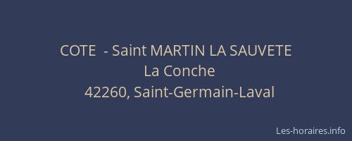 COTE  - Saint MARTIN LA SAUVETE