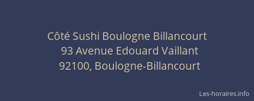 Côté Sushi Boulogne Billancourt