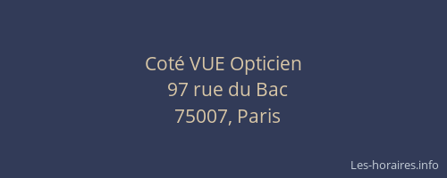 Coté VUE Opticien