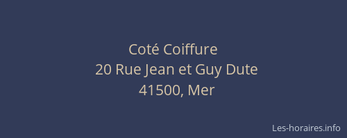 Cot&eacute; Coiffure