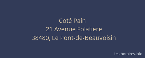 Cot&eacute; Pain