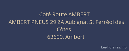 Coté Route AMBERT