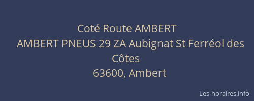 Cot&eacute; Route AMBERT