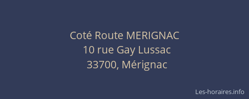Coté Route MERIGNAC