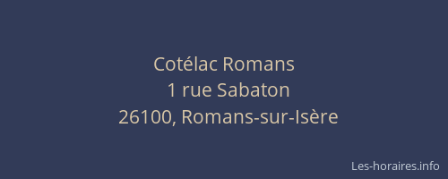 Cot&eacute;lac Romans