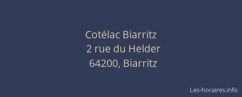 Cotélac Biarritz