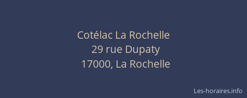 Cotélac La Rochelle