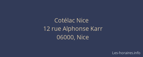 Cotélac Nice