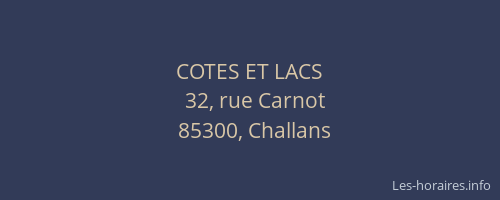 COTES ET LACS