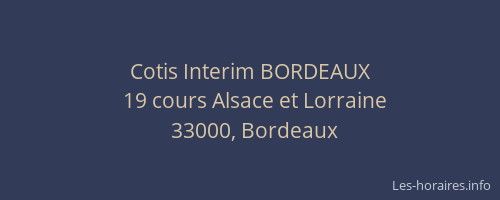 Cotis Interim BORDEAUX