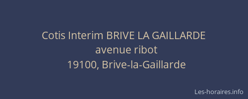 Cotis Interim BRIVE LA GAILLARDE