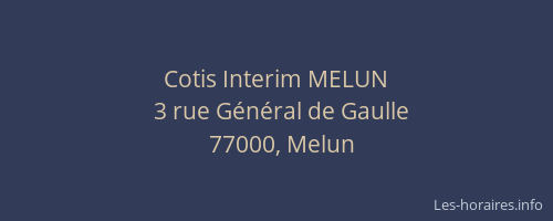 Cotis Interim MELUN