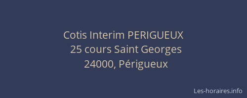 Cotis Interim PERIGUEUX
