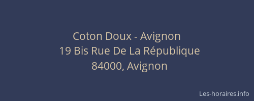 Coton Doux - Avignon