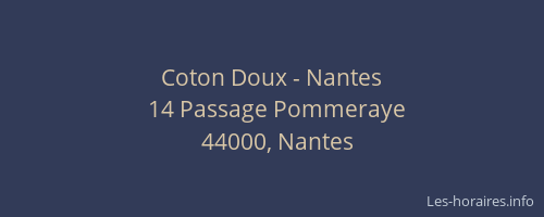 Coton Doux - Nantes
