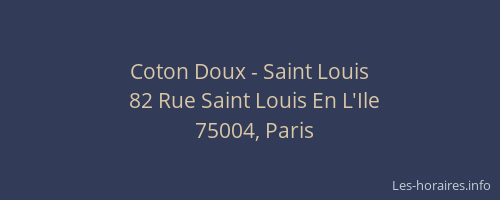 Coton Doux - Saint Louis