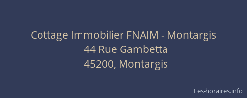 Cottage Immobilier FNAIM - Montargis