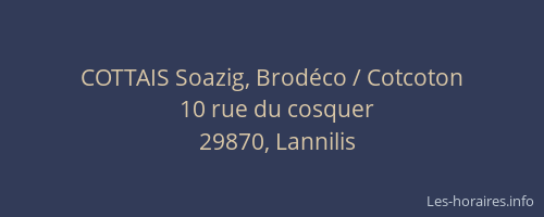 COTTAIS Soazig, Brod&eacute;co / Cotcoton