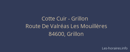 Cotte Cuir - Grillon