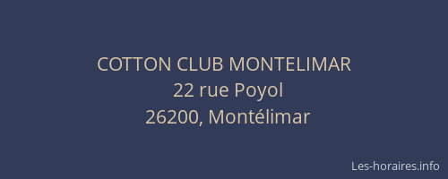 COTTON CLUB MONTELIMAR