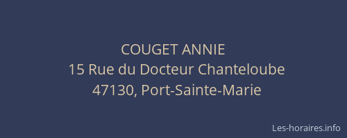 COUGET ANNIE