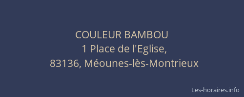 COULEUR BAMBOU