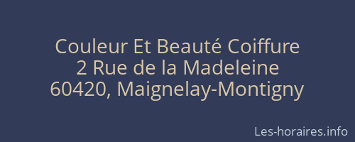 Couleur Et Beauté Coiffure