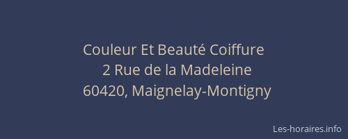 Couleur Et Beaut&eacute; Coiffure