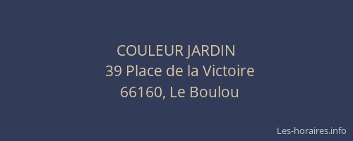 COULEUR JARDIN