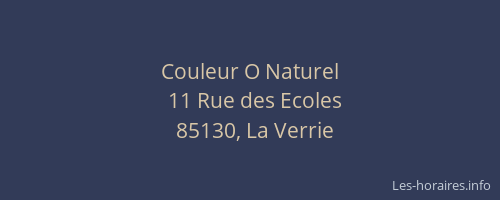 Couleur O Naturel