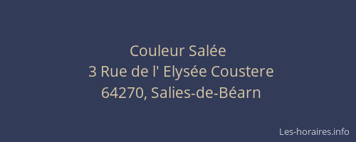 Couleur Sal&eacute;e
