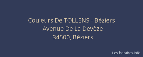 Couleurs De TOLLENS - Béziers