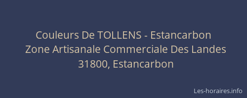 Couleurs De TOLLENS - Estancarbon