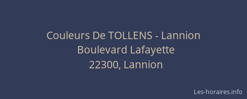 Couleurs De TOLLENS - Lannion