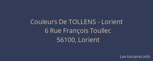 Couleurs De TOLLENS - Lorient