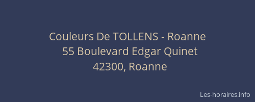 Couleurs De TOLLENS - Roanne