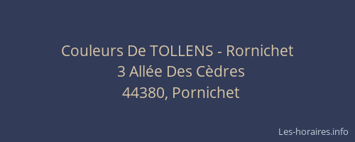 Couleurs De TOLLENS - Rornichet