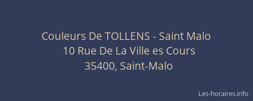 Couleurs De TOLLENS - Saint Malo