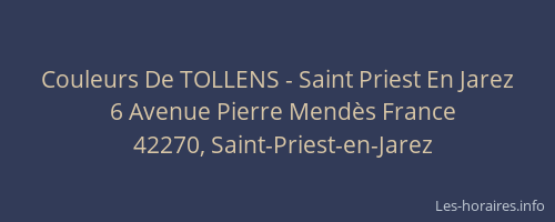Couleurs De TOLLENS - Saint Priest En Jarez