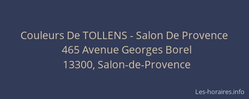 Couleurs De TOLLENS - Salon De Provence