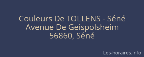 Couleurs De TOLLENS - Séné