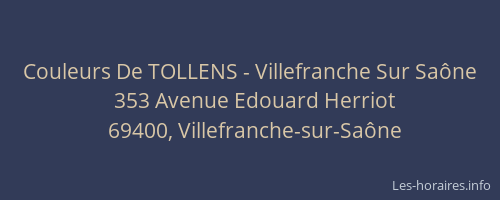 Couleurs De TOLLENS - Villefranche Sur Saône