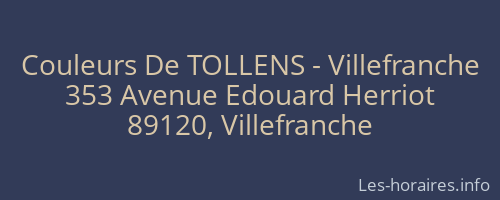 Couleurs De TOLLENS - Villefranche