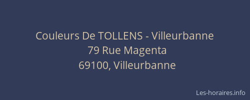 Couleurs De TOLLENS - Villeurbanne