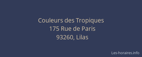 Couleurs des Tropiques