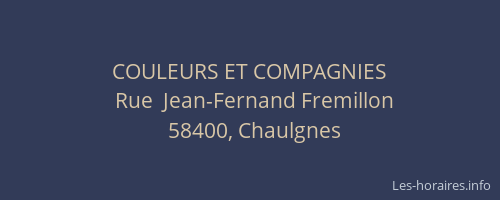 COULEURS ET COMPAGNIES