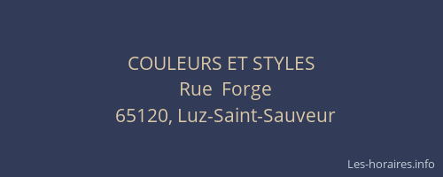 COULEURS ET STYLES